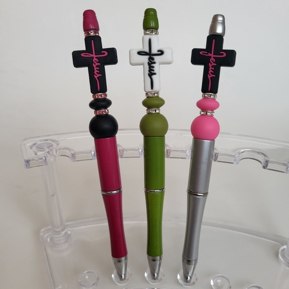 Jesus Cross Beaded Pen, Religion, Easter, He Has Risen, Christian - Picture 1 of 4